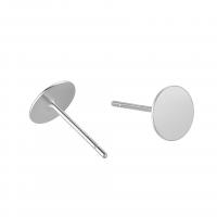 925 Sterling Silver Earring Stud Component Round plated DIY Sold By Pair