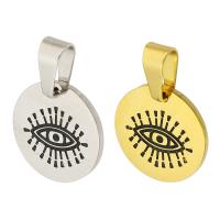 Stainless Steel Pendants 304 Stainless Steel Flat Round Vacuum Plating enamel Sold By PC