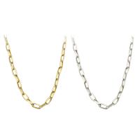 Stainless Steel Necklace Chain 304 Stainless Steel Chain Vacuum Plating oval chain Length Approx 20.5 Inch Sold By PC
