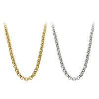 Stainless Steel Necklace Chain 304 Stainless Steel Chain Vacuum Plating rolo chain Length Approx 20 Inch Sold By PC