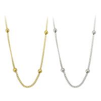 Stainless Steel Necklace Chain, 304 Stainless Steel Chain, Vacuum Plating, ball chain, more colors for choice, Length:Approx 20.5 Inch, Sold By PC