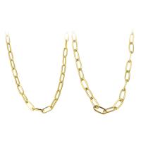 Stainless Steel Nekclace Chain, verschillende grootte voor keus & ovale keten, goud, Lengte Ca 20 inch, Verkocht door PC