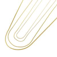 Stainless Steel Necklace Chain 304 Stainless Steel Chain Vacuum Plating French Rope Chain golden Length Approx 20 Inch Sold By PC