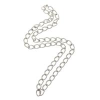 Stainless Steel Necklace Chain, 304 Stainless Steel Chain, twist oval chain, original color, Length:Approx 20.5 Inch, Sold By PC