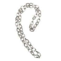 Cadena de acero inoxidable Nekclace, cadena oval, color original, longitud aproximado 20 Inch, Vendido por UD