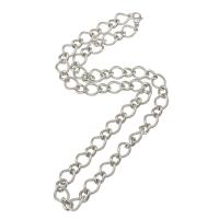 Stainless Steel Necklace Chain, 304 Stainless Steel Chain, twist oval chain, original color, Length:Approx 20 Inch, Sold By PC