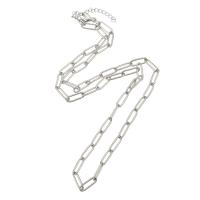 Rostfritt stål Nekclace Chain, oval kedja, ursprungliga färgen, Längd Ca 20.5 inch, Säljs av PC