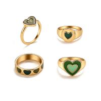 Zinc Alloy Ring Set with Resin & Acrylic fashion jewelry & for woman & enamel & with rhinestone nickel lead & cadmium free Sold By Set