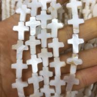Natural Freshwater Shell Beads, Cross, polished, DIY, white, Sold Per Approx 40 cm Strand