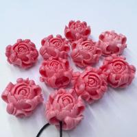 Shell Powder Beads, Tree Paeony, Carved, DIY, pink, 20mm, Sold By PC