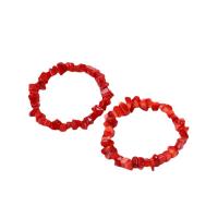 Coral Bracelet, for woman, red, 1-1.5mm, Length:16 cm, Sold By PC