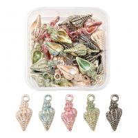 Pingentes de liga de zinco, Concha, joias de moda & DIY, cores misturadas, 19.50x7.50mm, Buraco:Aprox 2.5mm, 25PCs/box, vendido por box