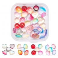 Glass Cabochons, fashion jewelry & DIY, mixed colors, 42x38x18mm, 40PCs/Box, Sold By Box