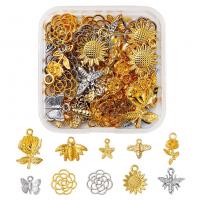 Tibetan Style Pendants, plated, fashion jewelry & DIY, mixed colors, 54x53x20mm, 50PCs/Box, Sold By Box