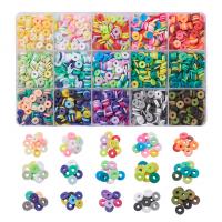 Polymer Ton Perlen , Modeschmuck & DIY, gemischte Farben, 158x96x17mm, Bohrung:ca. 2mm, 2400PCs/Box, verkauft von Box