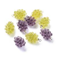 Resin Pendant, Grape, fashion jewelry & DIY, mixed colors, 18mm, 5PCs/Bag, Sold By Bag
