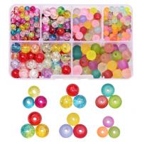 Fashion Glass Beads Round fashion jewelry & DIY mixed colors Sold By Box