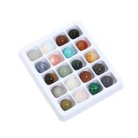 Gemstone Decoration, with paper box, Round, polished, different materials for choice & Unisex, more colors for choice, 150x125x15mm, Approx 20PCs/Box, Sold By Box