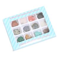 Bijoux Pendentifs en pierres gemmes, Pierre naturelle, avec boîte de papier, coeur, poli, unisexe, couleurs mélangées, 130x100x15mm, Vendu par boîte
