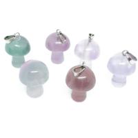 Gemstone Pendants Jewelry, Natural Stone, mushroom, Unisex & different styles for choice, more colors for choice, 15x20mm, Length:Approx 38 cm, Sold By PC