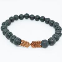 Lava Bracelet, with Hematite, Round, Unisex & anti-fatigue, more colors for choice, 8mm, Length:Approx 18 cm, Sold By PC