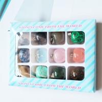 misto de pedras semi-preciosas pingente, with caixa de papel, Maçã, unissex, cores misturadas, 130x100x15mm, Aprox 12PCs/box, vendido por box