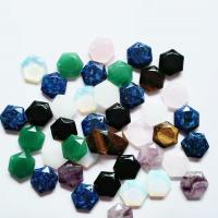 Gemstone Medálok Ékszer, Természetes kő, Hatszög, különböző anyagok a választás & egynemű, több színt a választás, 25x8mm, Által értékesített PC