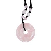 Quartz náhrdelník, Rose Quartz, různé styly pro výběr & pro ženy, růžový, Délka Cca 38 cm, Prodáno By PC