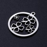 Stainless Steel Pendants, 201 Stainless Steel, Four Leaf Clover, Vacuum Ion Plating, fashion jewelry & polished & DIY & Unisex, more colors for choice, 23x20mm, 5PCs/Bag, Sold By Bag