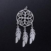 Stainless Steel Pendants, 201 Stainless Steel, Dream Catcher, Vacuum Ion Plating, fashion jewelry & polished & DIY & Unisex & different styles for choice, more colors for choice, 50x20mm, 3PCs/Bag, Sold By Bag