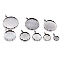 Stainless Steel Pendant Setting, 304 Stainless Steel, machine polished, fashion jewelry & DIY & Unisex & different size for choice, original color, 100PCs/Bag, Sold By Bag