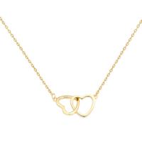Titanium Steel Necklace with 2.17inch extender chain Heart gold color plated fashion jewelry & for woman golden Length Approx 15.94 Inch Sold By PC