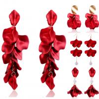 Resin Earring with Zinc Alloy petals plated fashion jewelry & for woman Sold By Pair