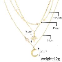 Multi Layer Necklace Zinc Alloy Round plated fashion jewelry & for woman Sold By PC