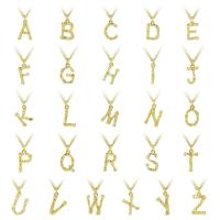 Tibetan Style Jewelry Necklace, with 2.76 inch extender chain, Alphabet Letter, gold color plated, fashion jewelry & different styles for choice & for woman, more colors for choice, nickel, lead & cadmium free, 17mm, Length:16.14 Inch, Sold By PC