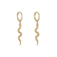 Huggie Hoop Drop Earring Zinc Alloy Snake plated fashion jewelry & for woman nickel lead & cadmium free 42mm Sold By Pair