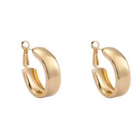 Järn Huggie Hoop Earring, plated, mode smycken & för kvinna, fler färger för val, 27mm, Säljs av Par