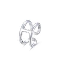 925 de prata esterlina Cuff Ring Finger, platinado, ajustável & Vario tipos a sua escolha & para mulher, 12x20mm, tamanho:6, vendido por PC