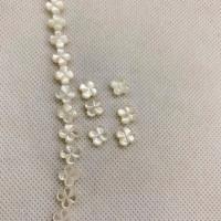 Weiße Lippenschale Perlen, Blume, DIY, weiß, 8mm, verkauft von PC