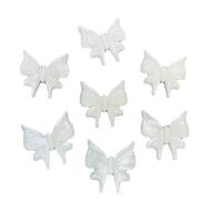 Λευκή κέλυφος λουλουδιών Cabochon, Πεταλούδα, γυαλισμένο, λευκό, 30x30mm, Sold Με PC