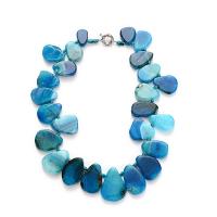 Agate Necklace with Zinc Alloy zinc alloy spring ring clasp Unisex 18-45mm Length 50-52 cm Sold By PC