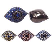 رابط مجوهرات النحاس, عين, مع حجر الراين, المزيد من الألوان للاختيار, 10x15mm, تباع بواسطة PC