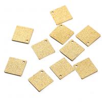 Brass Jewelry Pendants, Square, plated, golden, 12x12mm, 50PCs/Bag, Sold By Bag