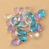 Crystal Pendants, Tibetan Style, with Crystal, Teardrop, plated, more colors for choice, 13x20mm, 50PCs/Bag, Sold By Bag
