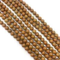 Perles de bois en pierre , pierre de grain, DIY, Jaune, Vendu par Environ 38 cm brin