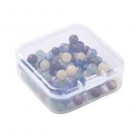 Edelstein Perle, rund, zufällig gesendet & Modeschmuck & DIY, gemischte Farben, 6mm, Bohrung:ca. 1mm, verkauft von Box