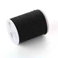 Polyester Cord, DIY, black, 1mm, Length:11 m, Sold By PC