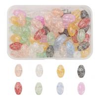 Crackle Χάντρες, Ποτήρι, κοσμήματα μόδας & DIY, μικτά χρώματα, 85x55x26mm, Τρύπα:Περίπου 1.2mm, 80PCs/Box, Sold Με Box