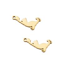 Stainless Steel Animal Pendants 304 Stainless Steel Cat Galvanic plating Unisex Approx Sold By Bag