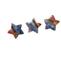 Gemstone Decoration, Star, polished, mixed colors, 30mm, Sold By PC